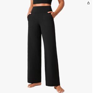 CRZ YOGA Butterlift Wide Leg Pants Pockets 29" - High Waisted (size small)